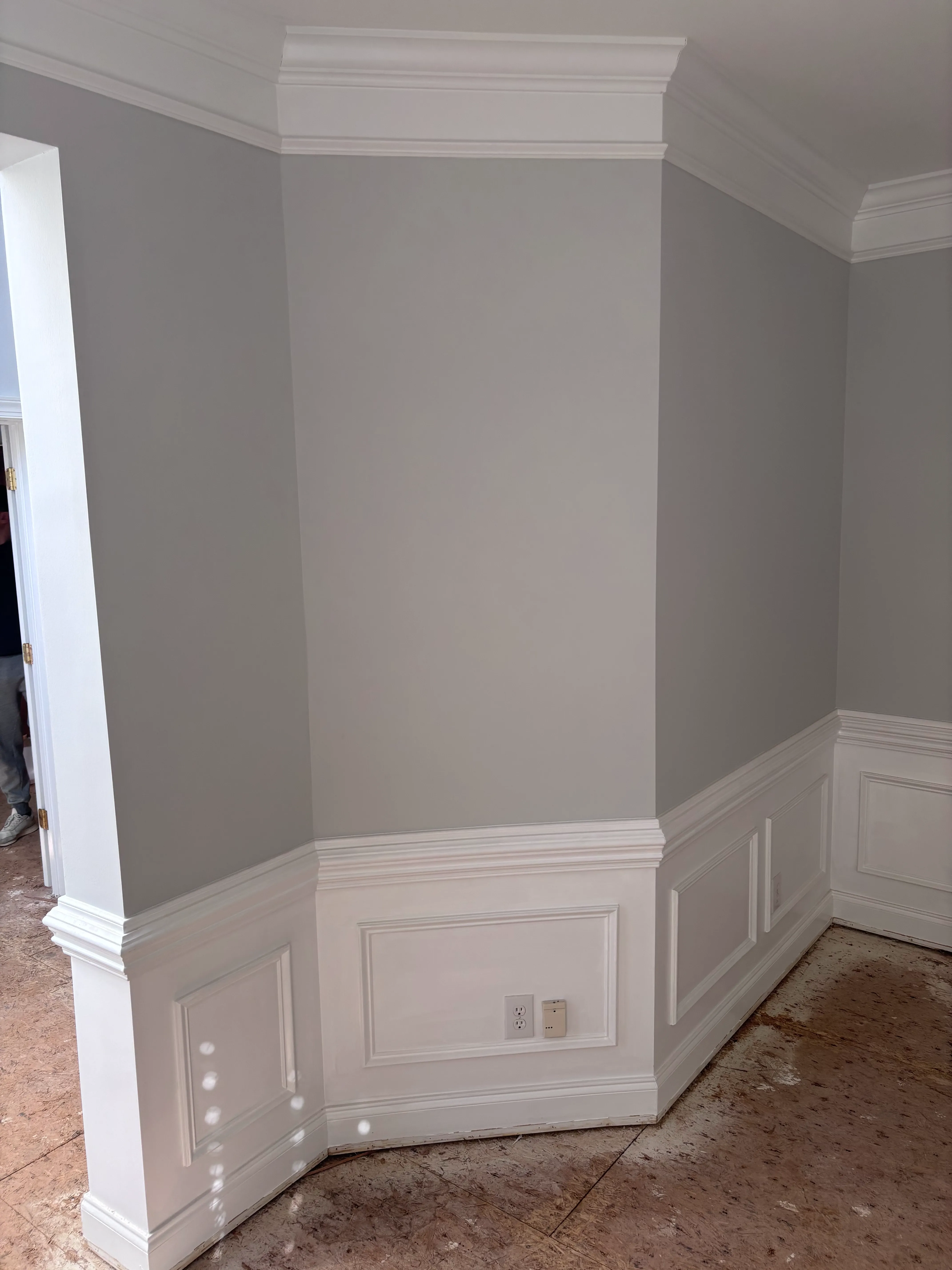 Before interior accent wall repaint in Charlotte living room