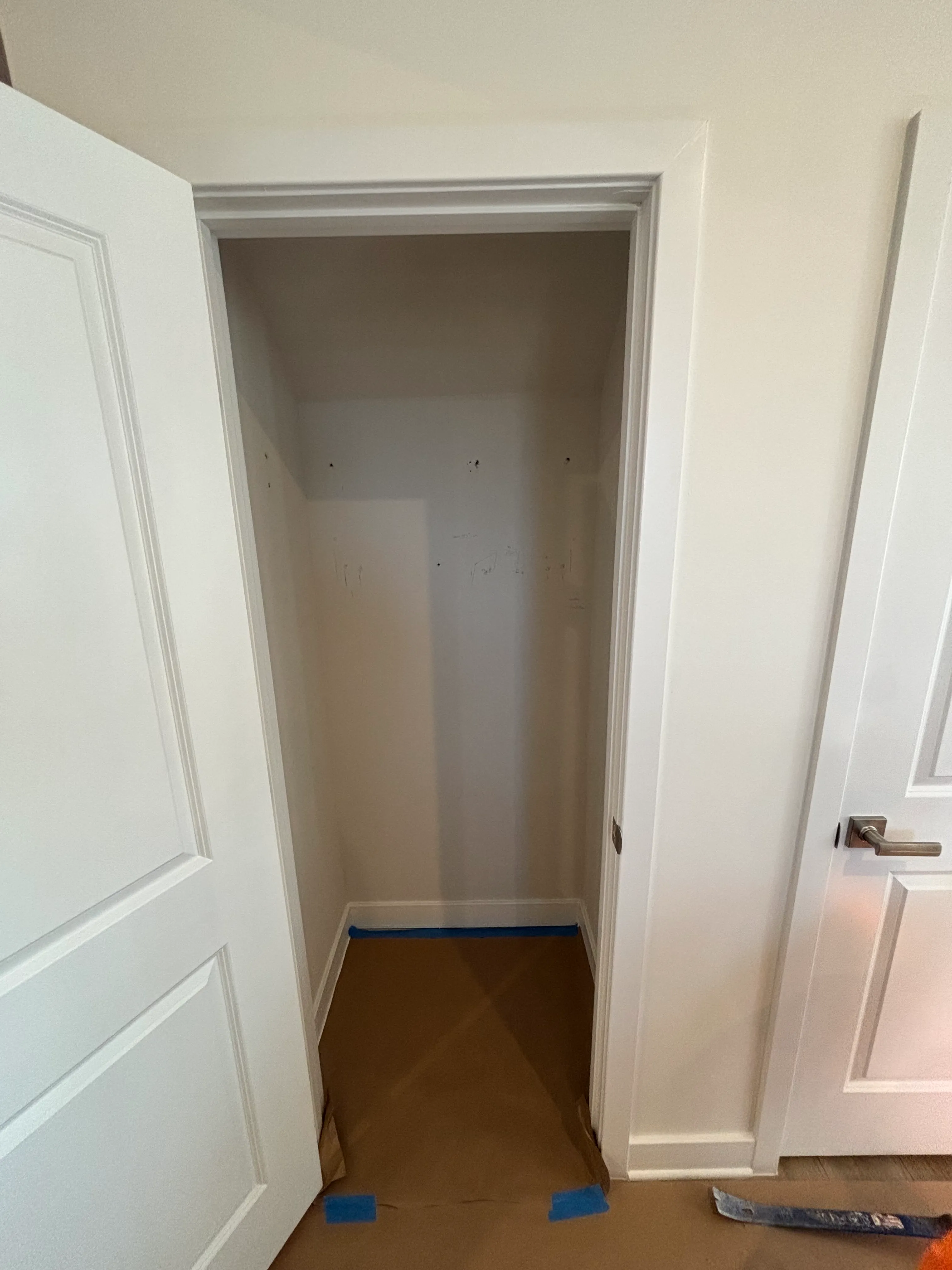 Before wall painting and closet space enhancement