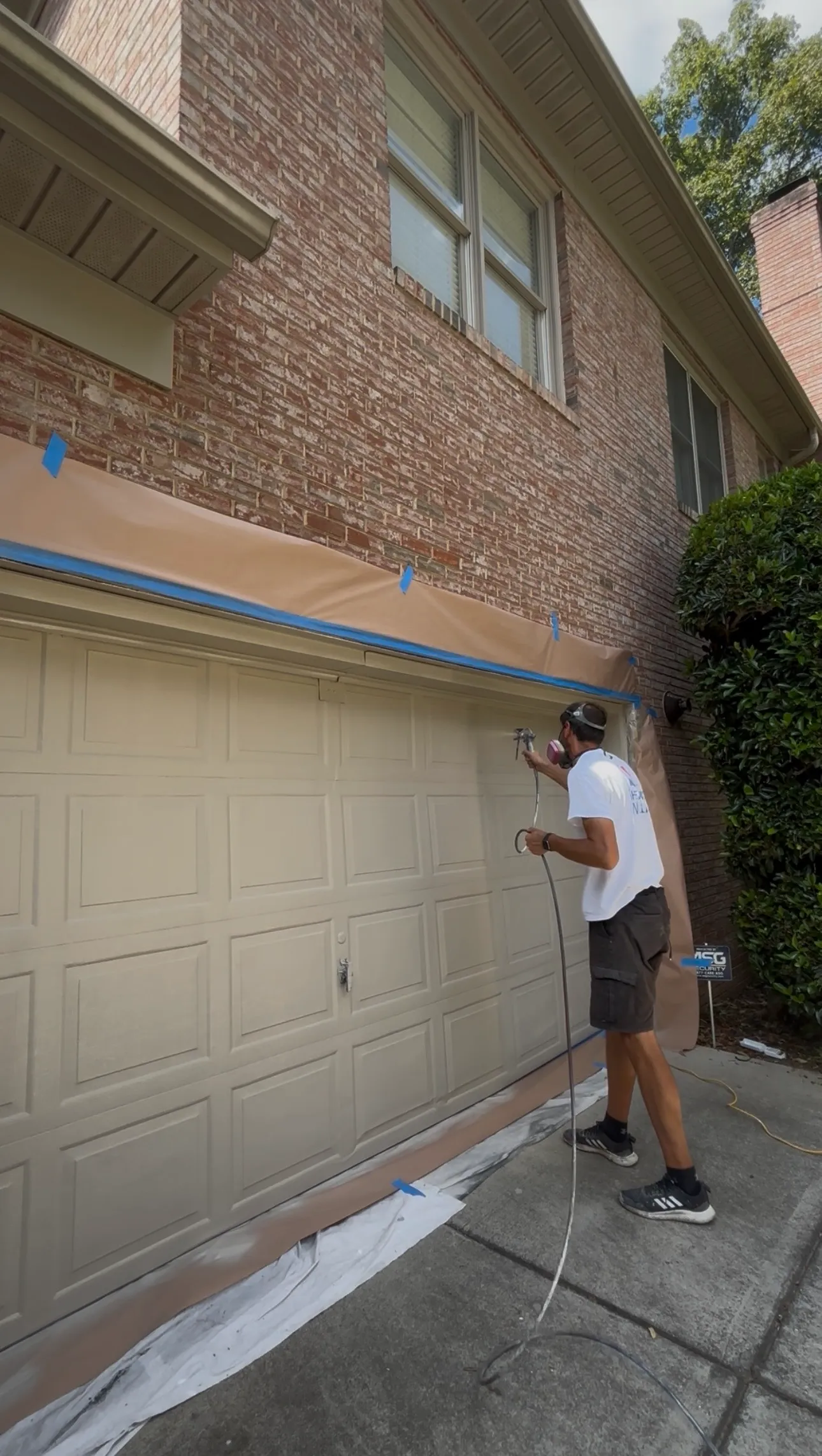 Before exterior house painting in Charlotte area